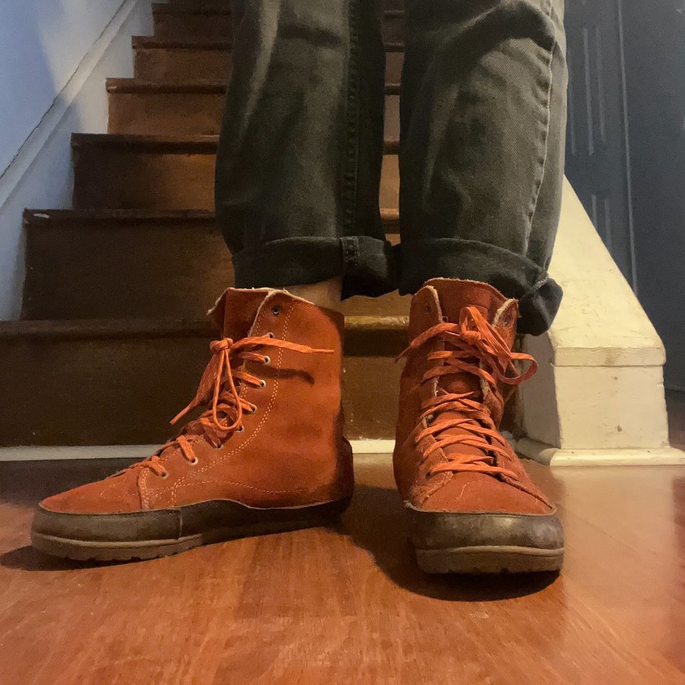 Patagonia Red Suede Waterproof Boots, Women's 7.5, "Rusted Iron" Color